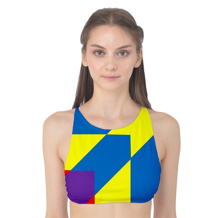 Colorful Red Yellow Blue Purple Tank Bikini Top