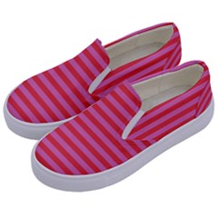 Stripes Striped Design Pattern Kids  Canvas Slip Ons by Pakrebo