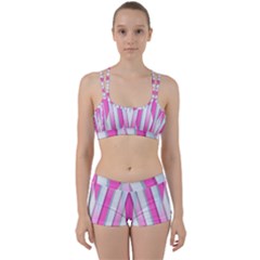 Geometric 3d Design Pattern Pink Perfect Fit Gym Set