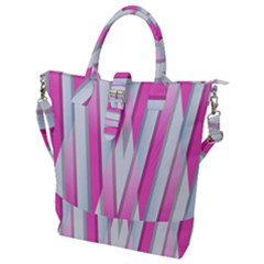 Geometric 3d Design Pattern Pink Buckle Top Tote Bag by Pakrebo