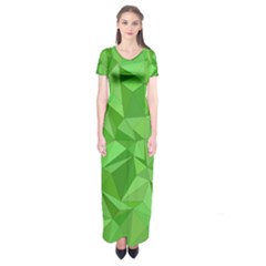 Mosaic Tile Geometrical Abstract Short Sleeve Maxi Dress