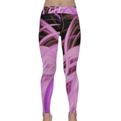 Purple Fractal Artwork Feather Classic Yoga Leggings by Pakrebo