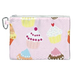 Cupcakes Wallpaper Paper Background Canvas Cosmetic Bag (xl) by Pakrebo