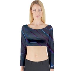 Glass Scifi Violet Ultraviolet Long Sleeve Crop Top by Pakrebo