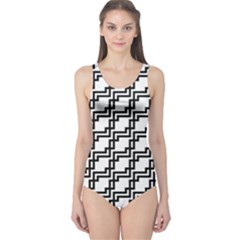 Pattern Monochrome Repeat One Piece Swimsuit by Pakrebo