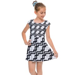 Pattern Monochrome Repeat Kids  Cap Sleeve Dress by Pakrebo