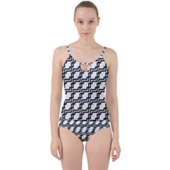 Pattern Monochrome Repeat Cut Out Top Tankini Set by Pakrebo