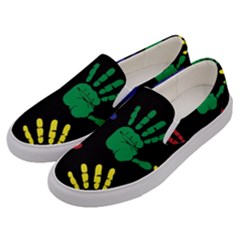 Handprints Hand Print Colourful Men s Canvas Slip Ons by Pakrebo