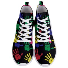 Handprints Hand Print Colourful Men s Lightweight High Top Sneakers by Pakrebo