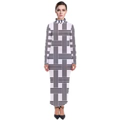 Seamless Stripe Pattern Lines Turtleneck Maxi Dress by Pakrebo