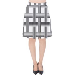 Seamless Stripe Pattern Lines Velvet High Waist Skirt