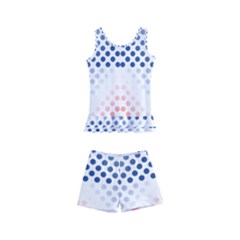 Dots Pointillism Abstract Chevron Kids  Boyleg Swimsuit by Pakrebo