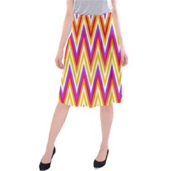 Chevrons Stripes Pattern Geometric Midi Beach Skirt