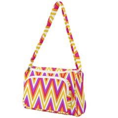 Chevrons Stripes Pattern Geometric Front Pocket Crossbody Bag by Pakrebo