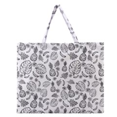 Tropical Pattern Zipper Large Tote Bag by Valentinaart