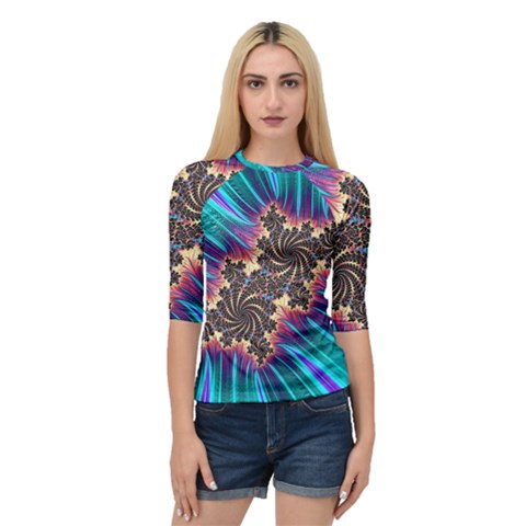 Fractal Mandelbrot Mathematical Quarter Sleeve Raglan Tee by Pakrebo