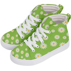 Daisy Flowers Floral Wallpaper Kids  Hi-top Skate Sneakers by Pakrebo