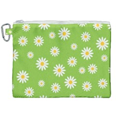 Daisy Flowers Floral Wallpaper Canvas Cosmetic Bag (xxl) by Pakrebo