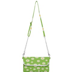 Daisy Flowers Floral Wallpaper Mini Crossbody Handbag by Pakrebo