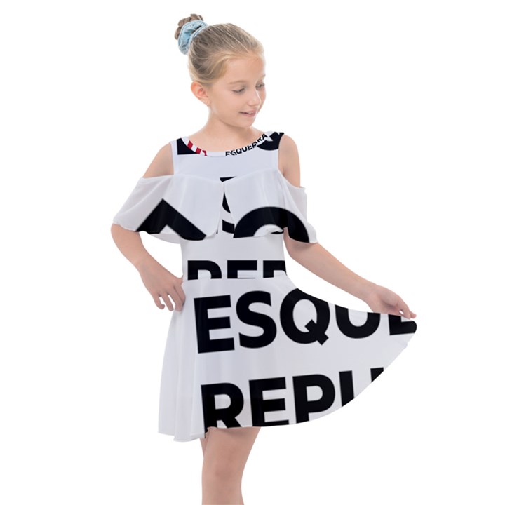 Logo of Esquerra Republicana de Catalunya Kids  Shoulder Cutout Chiffon Dress