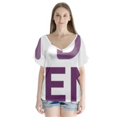 Logo Of Unidos Podemos Electoral Alliance (spain) V-neck Flutter Sleeve Top by abbeyz71