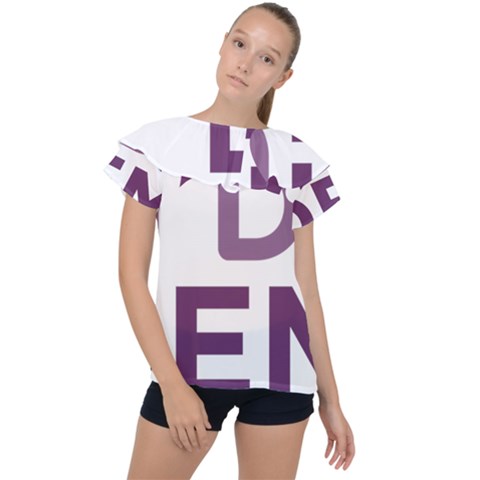 Logo Of Unidos Podemos Electoral Alliance (spain) Ruffle Collar Chiffon Blouse by abbeyz71