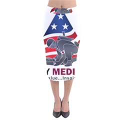 U S  Army Medicine Logo Velvet Midi Pencil Skirt by abbeyz71