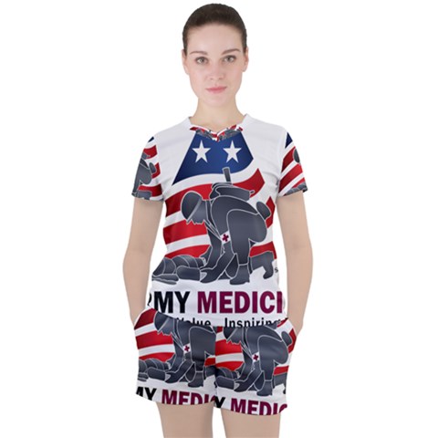 U S  Army Medicine Logo Women s Tee And Shorts Set by abbeyz71