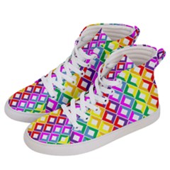 Rainbow Colors Chevron Design Men s Hi-top Skate Sneakers