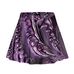 Purple Fractal Flowing Fantasy Mini Flare Skirt by Pakrebo