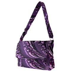 Purple Fractal Flowing Fantasy Full Print Messenger Bag by Pakrebo