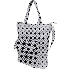 Square Diagonal Pattern Monochrome Shoulder Tote Bag by Pakrebo