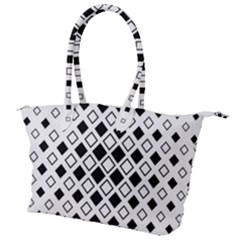Square Diagonal Pattern Monochrome Canvas Shoulder Bag by Pakrebo