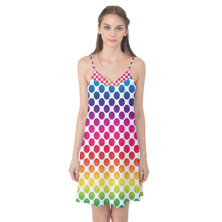 Polka Dots Spectrum Colours Dots Camis Nightgown