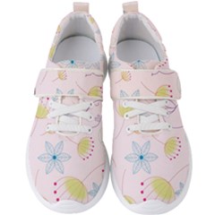 Floral Background Bird Drawing Men s Velcro Strap Shoes by Pakrebo