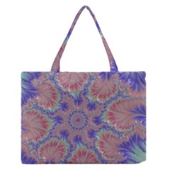 Purple Splat Fractal Art Zipper Medium Tote Bag by Pakrebo