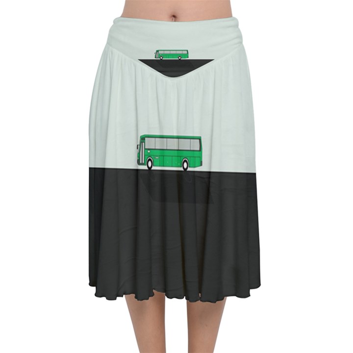 Bus Velvet Flared Midi Skirt