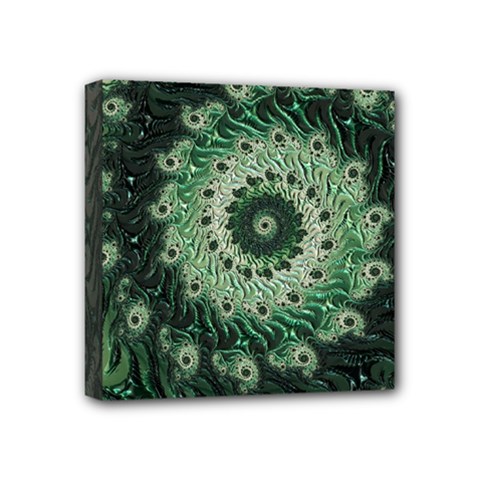 Fractal Art Spiral Mathematical Mini Canvas 4  x 4  (Stretched)