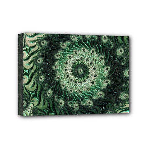 Fractal Art Spiral Mathematical Mini Canvas 7  X 5  (stretched) by Pakrebo