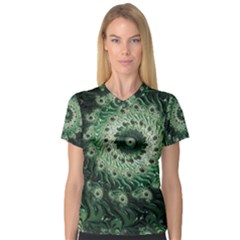 Fractal Art Spiral Mathematical V-Neck Sport Mesh Tee