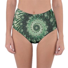 Fractal Art Spiral Mathematical Reversible High-Waist Bikini Bottoms