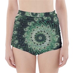 Fractal Art Spiral Mathematical High-Waisted Bikini Bottoms