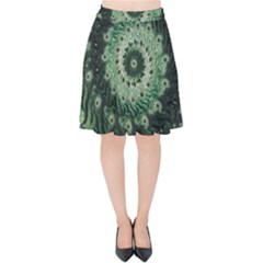 Fractal Art Spiral Mathematical Velvet High Waist Skirt