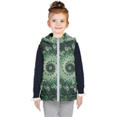 Fractal Art Spiral Mathematical Kids  Hooded Puffer Vest