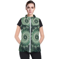 Fractal Art Spiral Mathematical Women s Puffer Vest