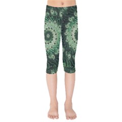 Fractal Art Spiral Mathematical Kids  Capri Leggings 