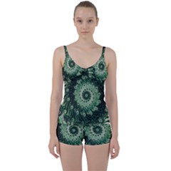 Fractal Art Spiral Mathematical Tie Front Two Piece Tankini