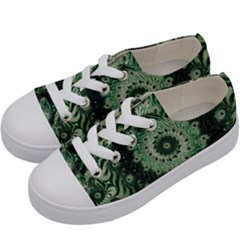 Fractal Art Spiral Mathematical Kids  Low Top Canvas Sneakers