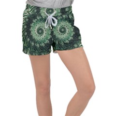 Fractal Art Spiral Mathematical Women s Velour Lounge Shorts