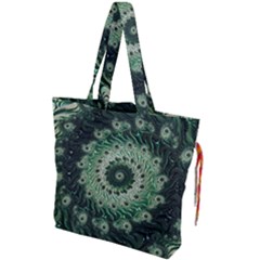 Fractal Art Spiral Mathematical Drawstring Tote Bag